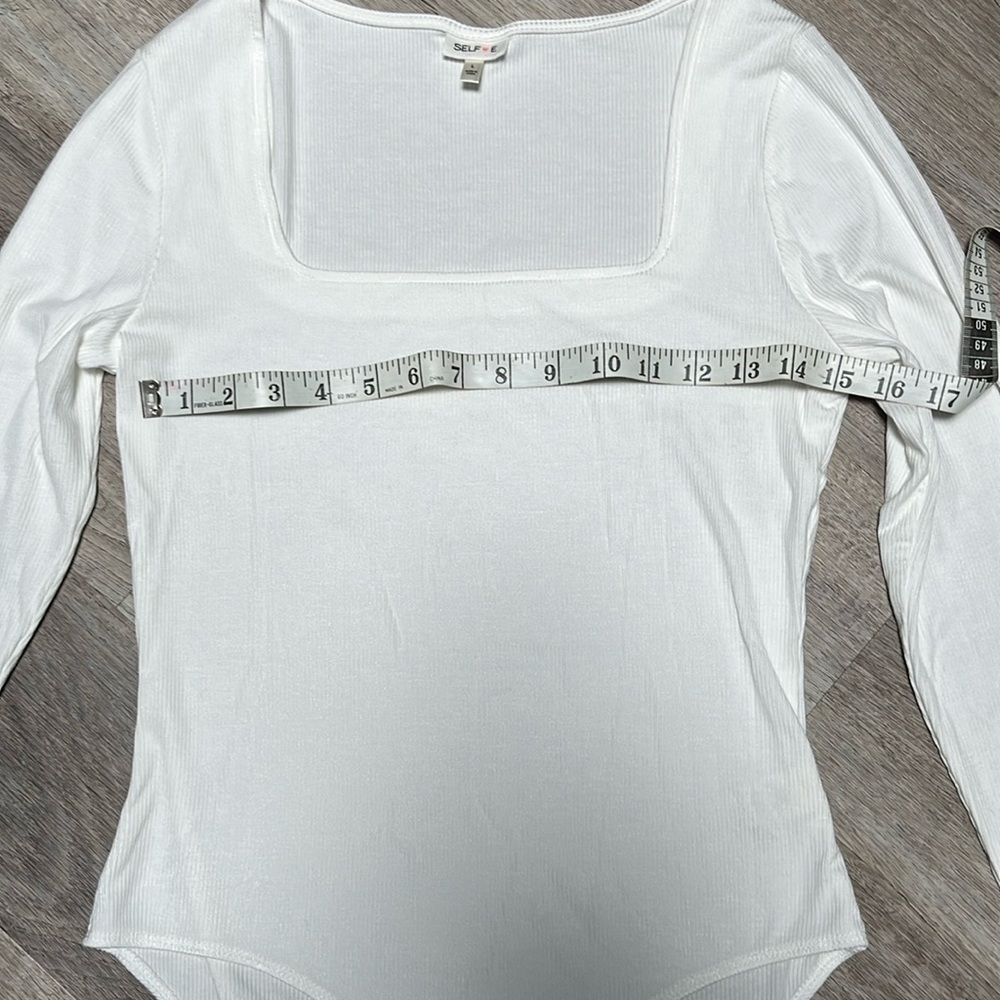 White long sleeve ribbed bodysuit - Picture 3 of 8